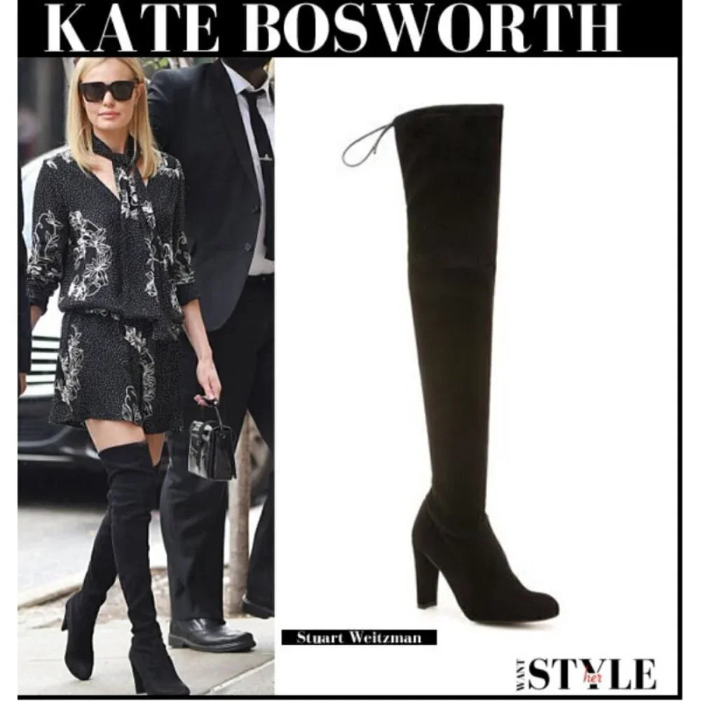 💕STUART WEITZMAN💕 Highland Suede Over-the-Knee Boots ~ Black 8.5